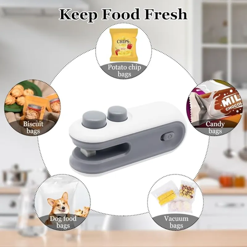 آلة إغلاق أكياس صغيرة (Mini Heat Sealer) قابلة للشحن