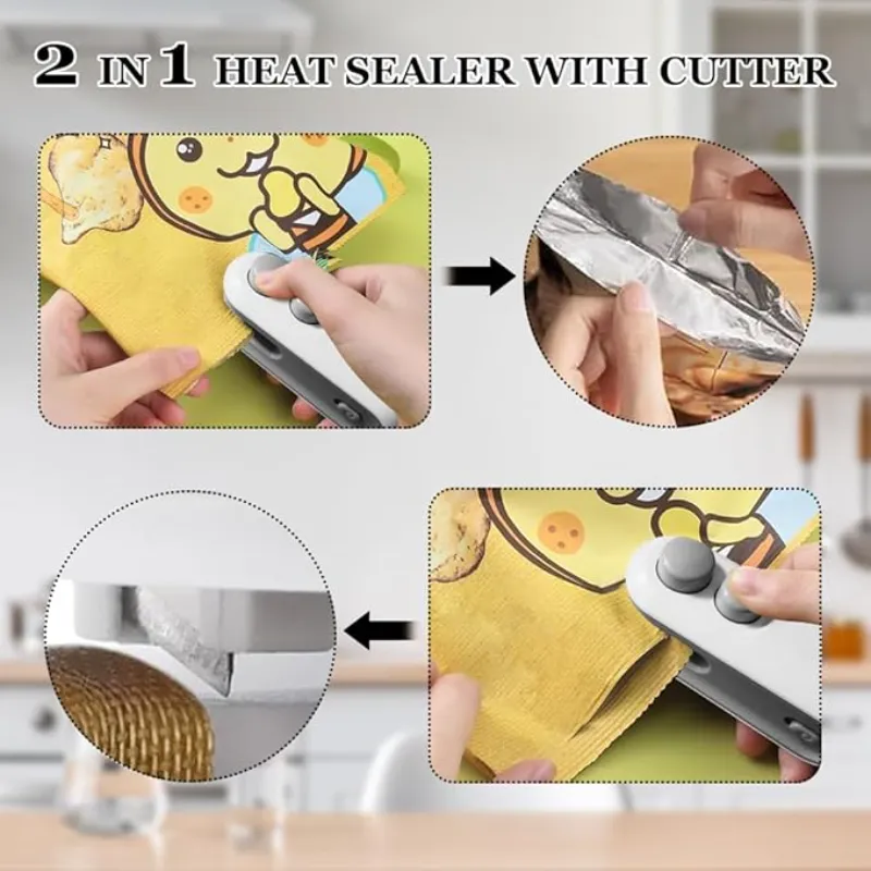 آلة إغلاق أكياس صغيرة (Mini Heat Sealer) قابلة للشحن