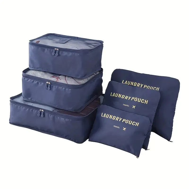 Ensemble de 6 Pcs Sacs de rangement Cube de voyage laundry Pouch