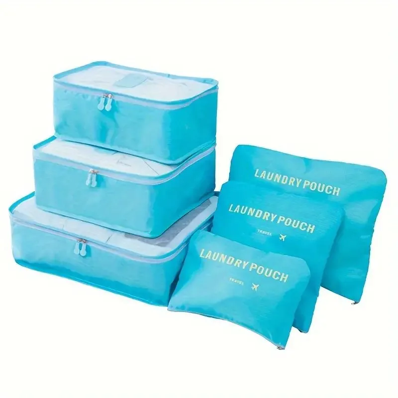 Ensemble de 6 Pcs Sacs de rangement Cube de voyage laundry Pouch