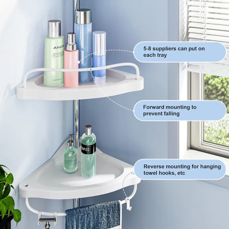 Etagere de coin 4 étages  ستاند الحمام من 4 رفوف +علاقات