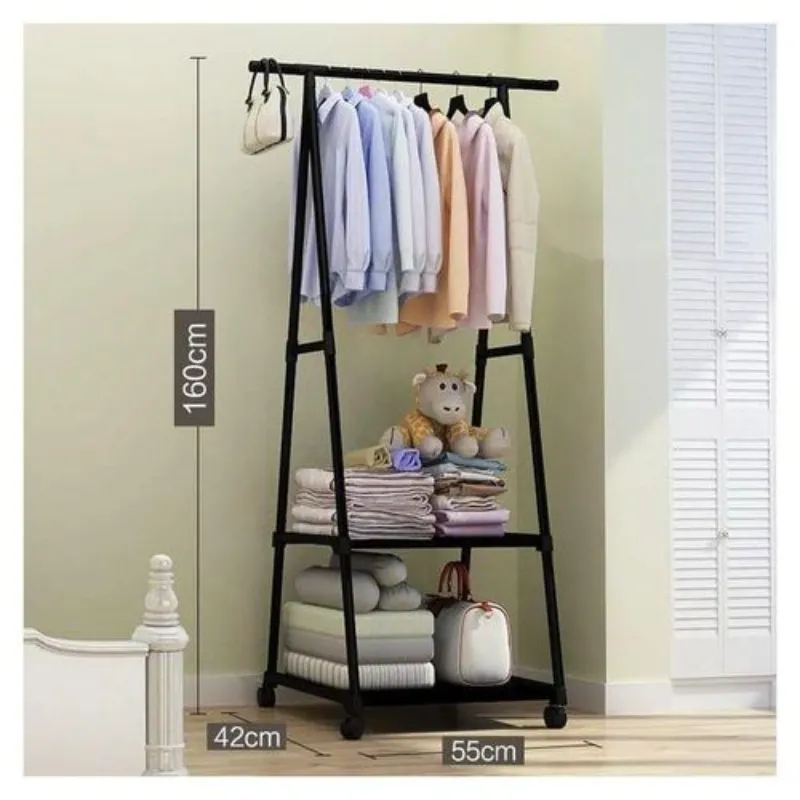 Porte Vêtements  رف تعليق الملابس المتنقل مع رفوف تخزين