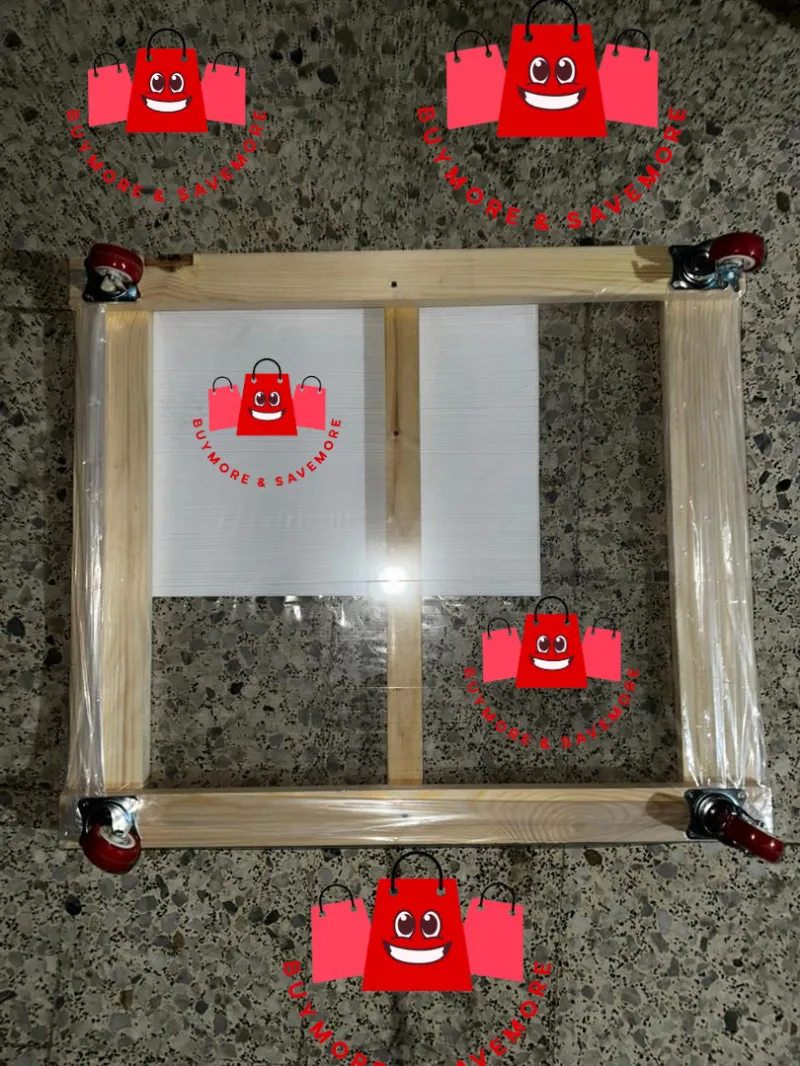 قاعدة خشبية متحركة للأجهزة المنزلية – خشب Bois Rouge بعجلات قوية