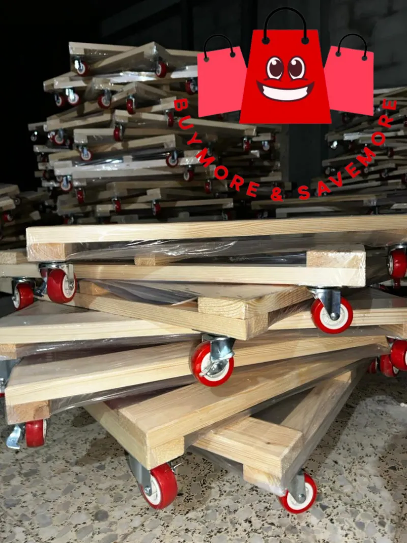 قاعدة خشبية متحركة للأجهزة المنزلية – خشب Bois Rouge بعجلات قوية