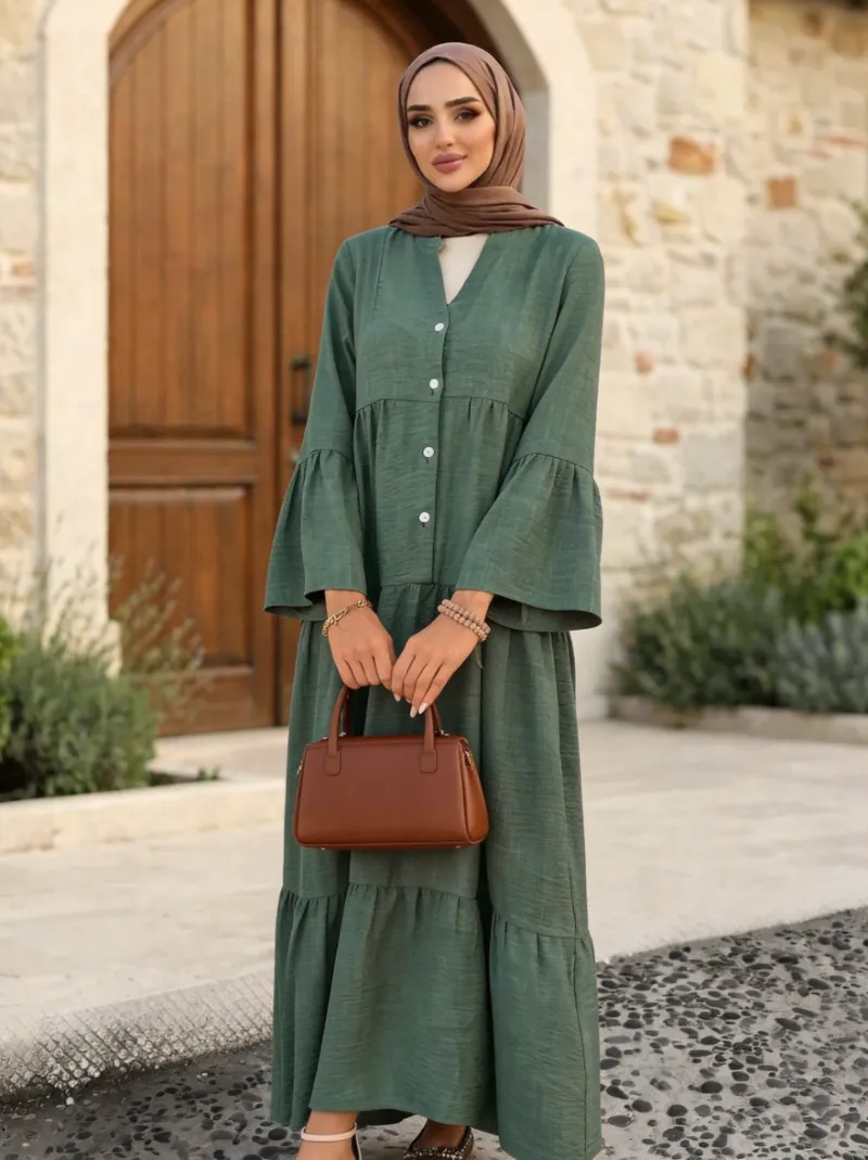 Robe Andalouse En Lin Pour Femmes 